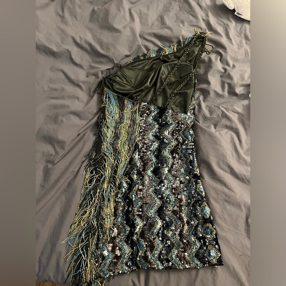 Aleta Couture 721 Fringe Mini - Black/Mercury - Sz 6 - Picture 6 of 10